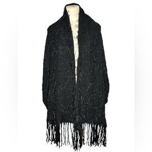 Patricia Underwood woven wool fringe eyelash wrap